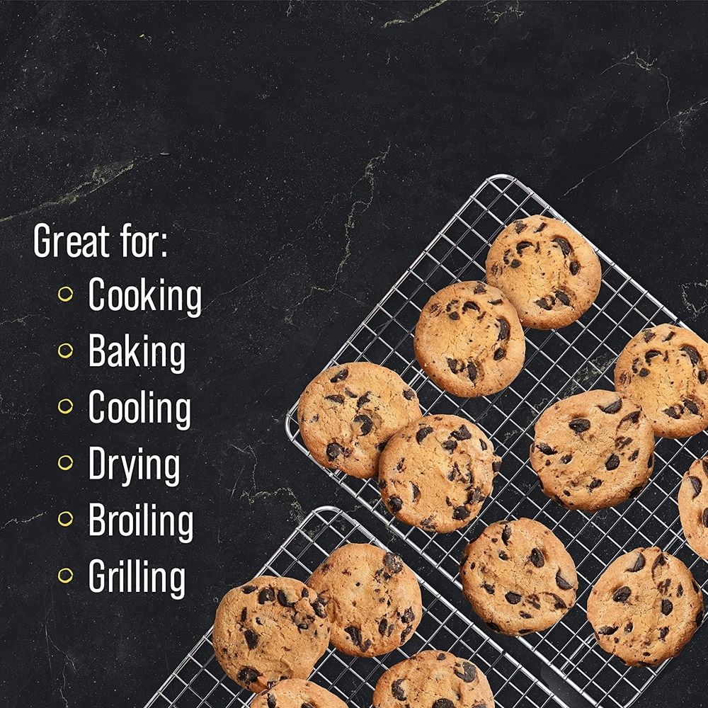Cooling Rack for Cookie, BBQ Grid Grill Rack, 9inch*6.53inch, Non Toxic & Heavy Duty & Easy Clean 2Pcs