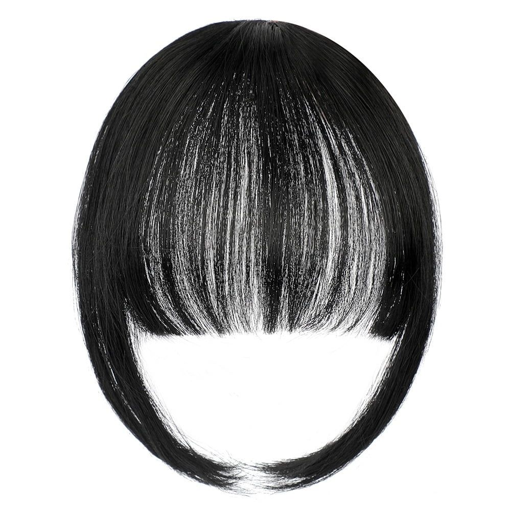 Clip in Bangs Real Human Hair Fake Bangs Clip in Hair Extensions Clip on Bangs for Women Wispy Fringe Bangs Natural Hair Pieces for Daily Wear (Dark Brown)