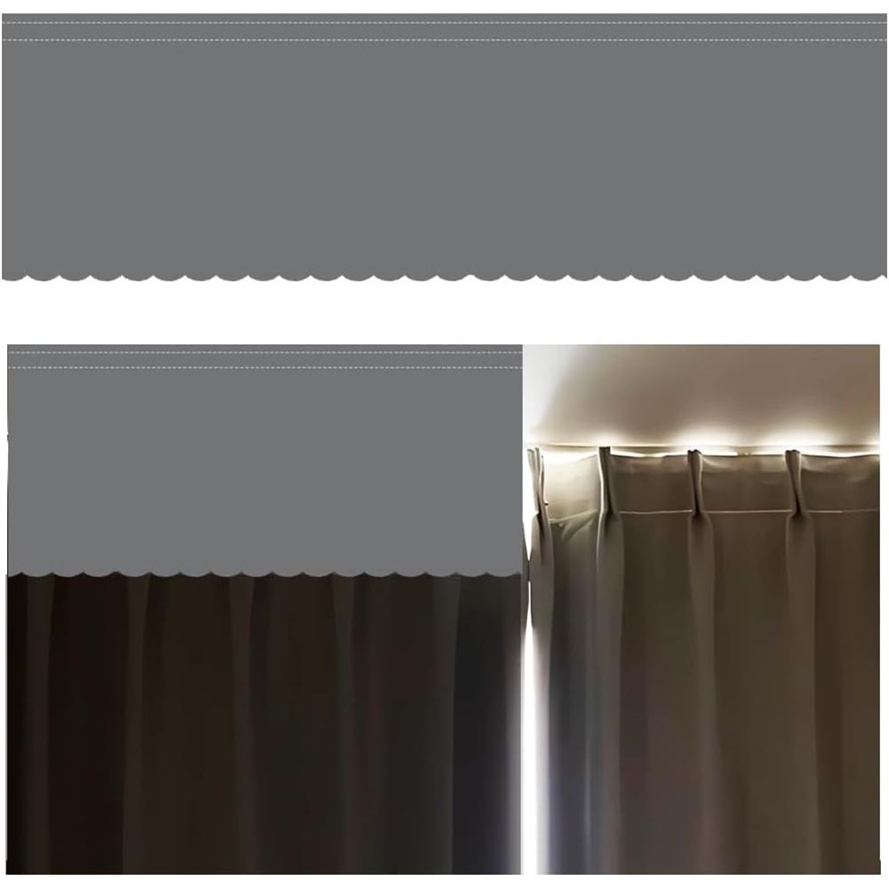 1Pcs Top of Curtain Light Blocker 40*12.6 Inch Light Blocking Curtains Toppers for Window Easy Installation with Self-Adhesive Tape for Bedroom(Grey)