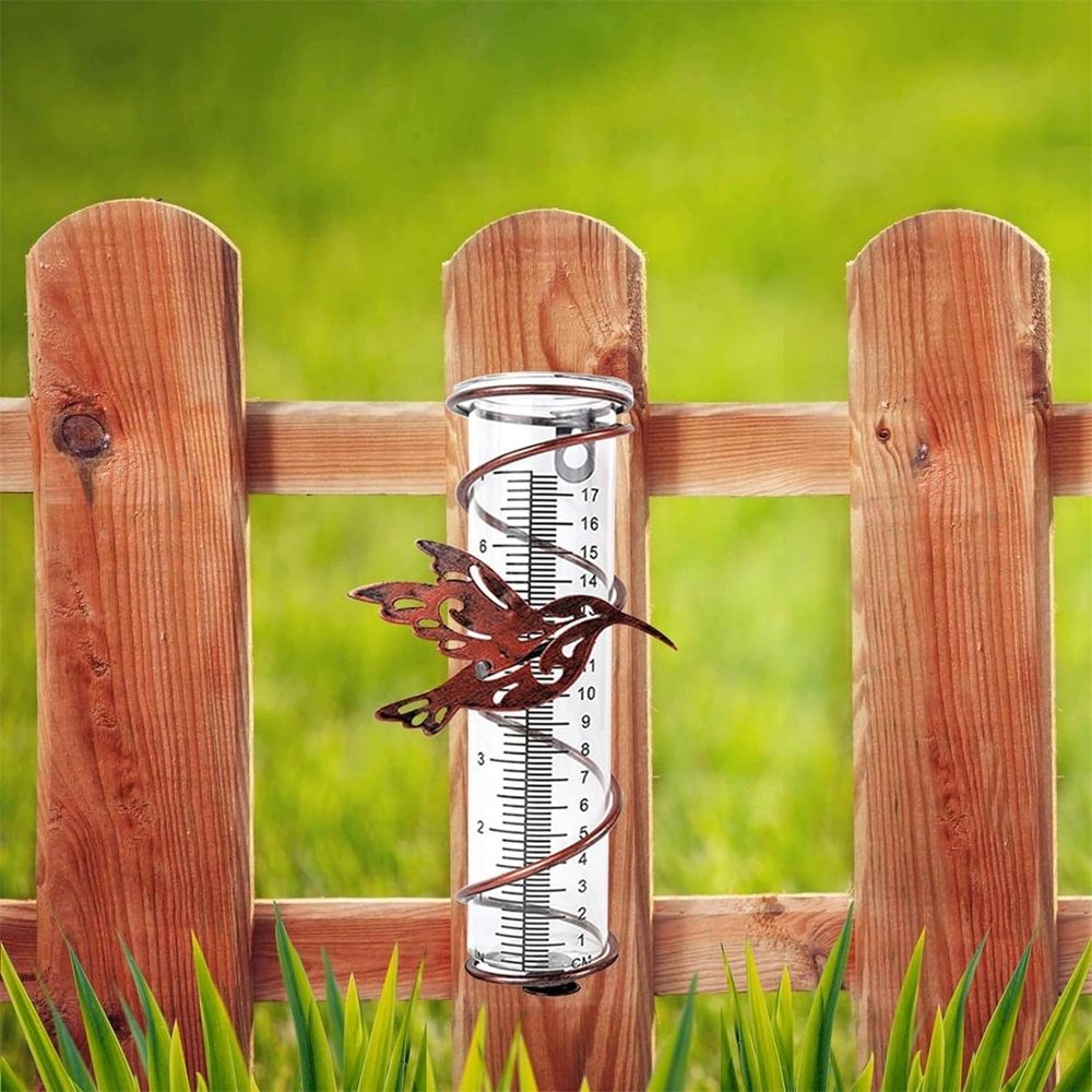 1 Pc Hummingbird Rain Gauge,Detachable Rain Gauge With Stake,Rain Gauges For Outdoor Garden Yard,Upgrade Freeze Proof Glass Rain Gauge,Outdoor Ornaments For Yard