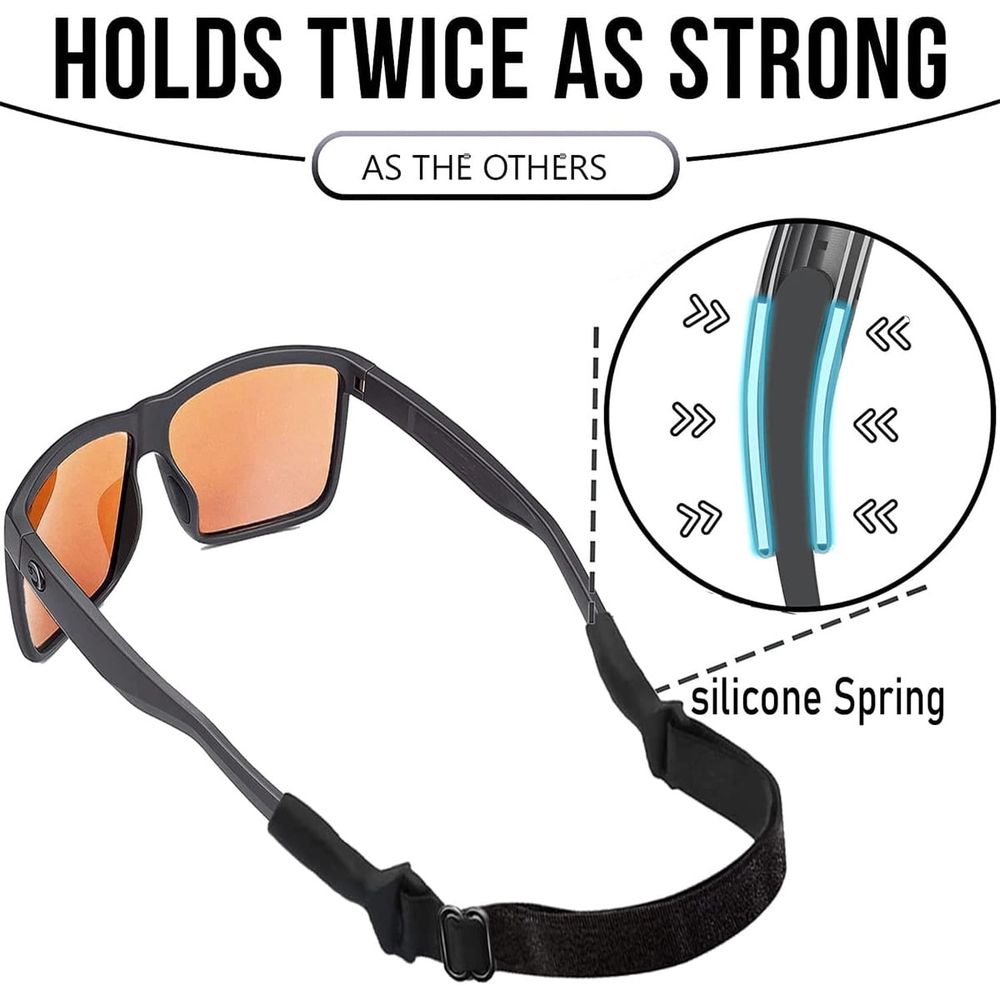 Adjustable Sports Glasses Straps,4 Pcs Child Glasses Elastic Bands,Eyeglasses Holder Straps,No Tail Eyeglass Straps for Child,Toddler Eyewear Retainers for Boys and Girls (Black)