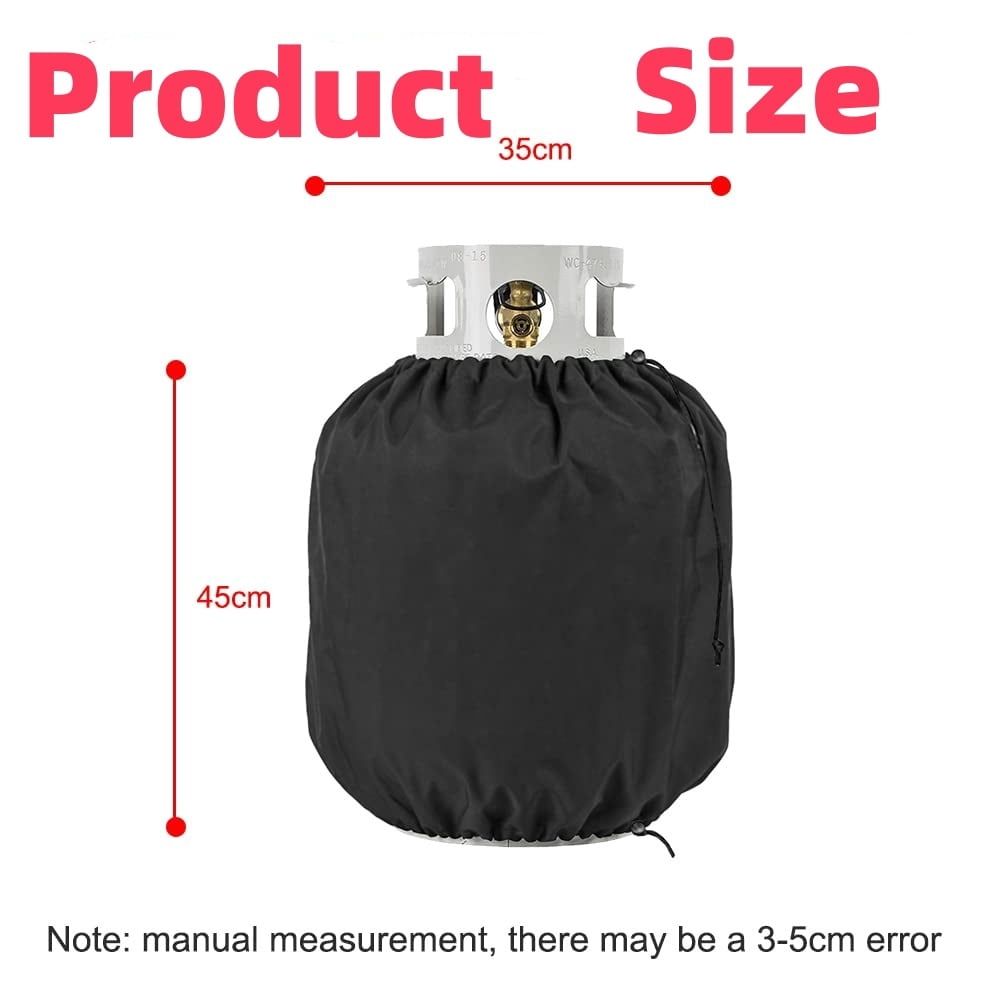 20 lb. Propane Tank Cove, 14 Dia x16.5, Weather Resistant Gas Cylinder Cover with Side Stable Tabletop Feature Waterproof UV Resistant Gas Tank Cover for Outdoor Grill Accessories, Black