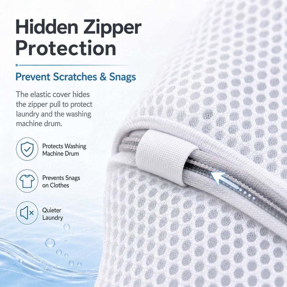 2Pcs Extra Large Mesh Laundry Bags 23.6x23.6in, Heavy Duty Zipper Washing Machine Wash Bags, Durable Honeycomb Net Delicate Clothes Wash Protector Bags for Coats, Sweaters, Bedding Sheets & Curtains