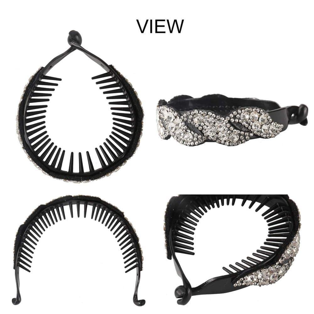 4 Pack Large Rhinestone Hair Claws Sparkly Gem Hair Accessories Twist Plastic Hair Clips Simple Ponytail Hair Clips for Women