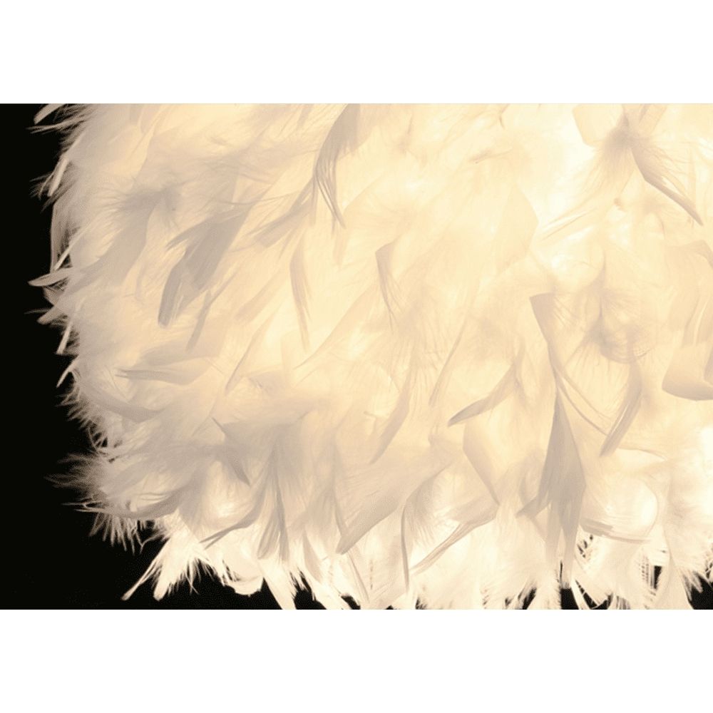 Feather Lamp Shade for Ceiling Pendant Light, Lampshade for Table Lamp and Floor Lamp for Living Room, Bedroom, Wedding or Party Decoration, White