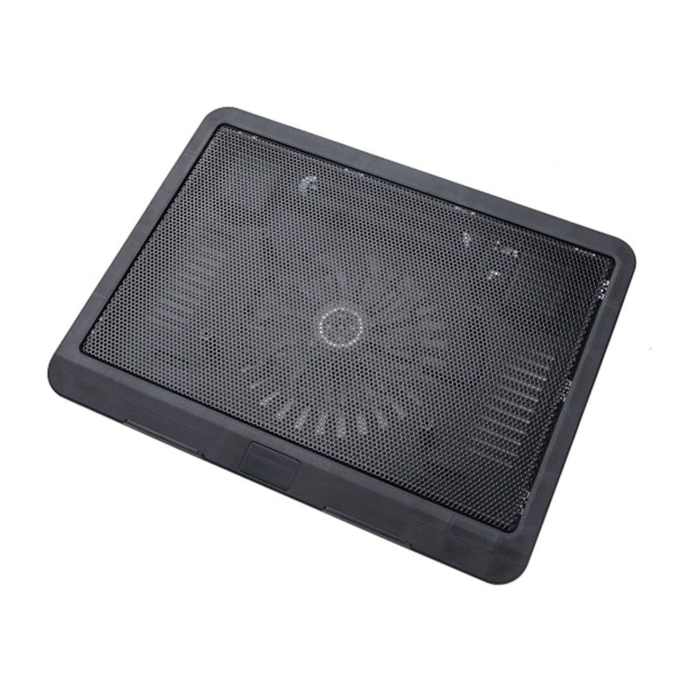 Laptop Fan Cooling Pad with Big Fans, Portable Laptop Cooling Fan with 2 in 1 USB Port, Blue LED Light, Adjustable Stand