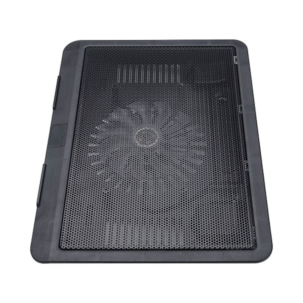 Laptop Fan Cooling Pad with Big Fans, Portable Laptop Cooling Fan with 2 in 1 USB Port, Blue LED Light, Adjustable Stand