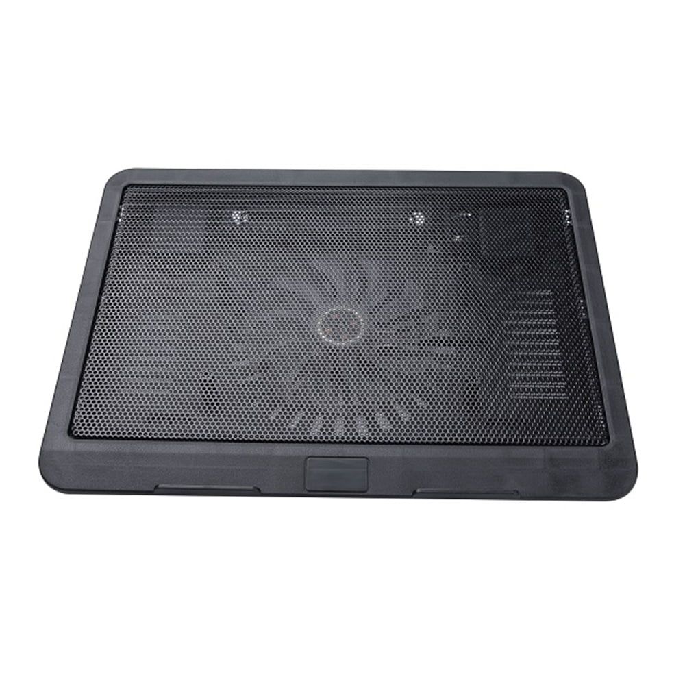 Laptop Fan Cooling Pad with Big Fans, Portable Laptop Cooling Fan with 2 in 1 USB Port, Blue LED Light, Adjustable Stand