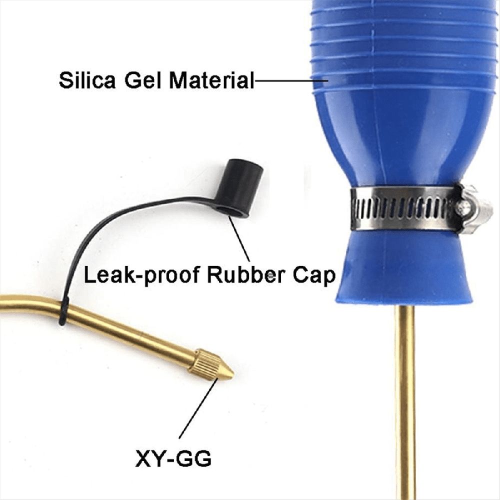 Bug Treatment Powder Duster Diatomaceous Earth Bulb Duster/Powder Applicator Bulb with Long Copper Tube