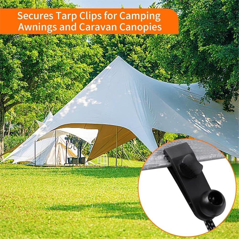 Tarp Clips Heavy Duty Lock Grip 20 Pack Black