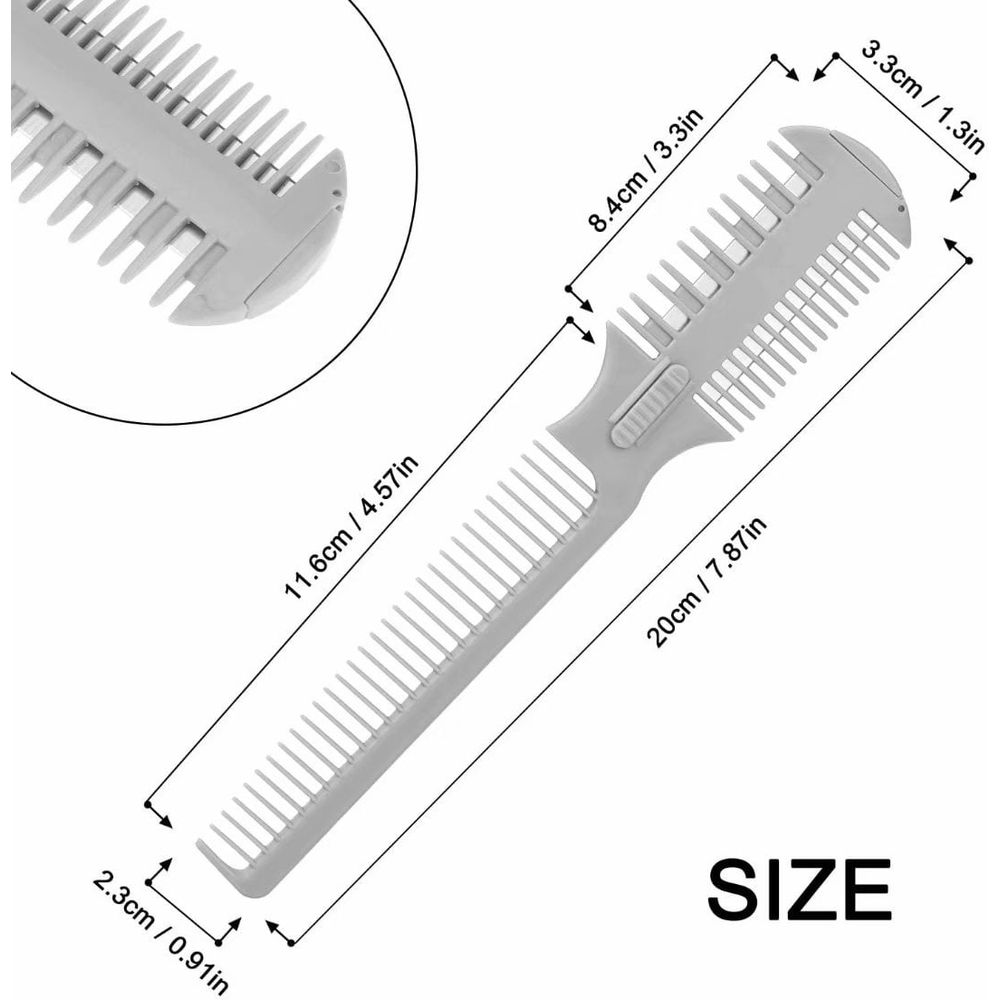 Hair Razor Comb,Hair Comb for Trimming with Removable Double Edge Razor Blades Professional For Hair Thinning & Hair Shaping(Gold)
