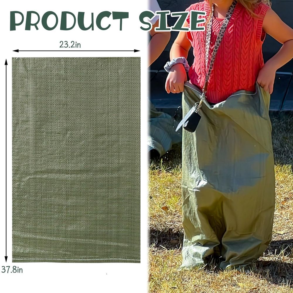 5 Pcs Potato Sack Race Bags, 24 x 40 inch Large Seed Sack for Adults Kids Outdoor Lawn Games, Outdoor Sports Games, Yard, Birthday, Family Reunion, Barbecue, Picnic, Storage
