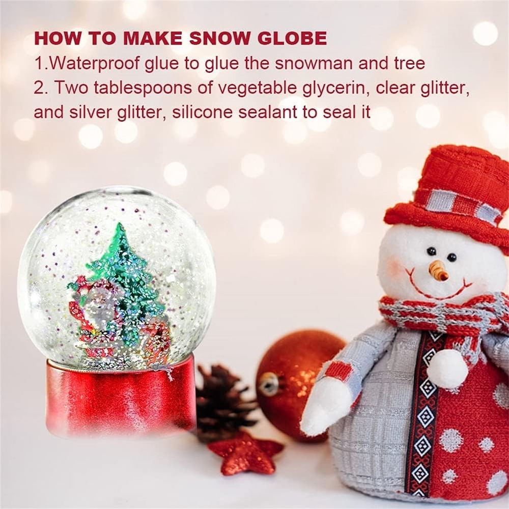4 Pack Decorative Handicraft Snow Globe,Fillable Round Empty Ball,Transparent Plastic DIY Snow Globe,Decorative DIY Snow Globe Crafts,Display Commemorative Ball for Home Decoration