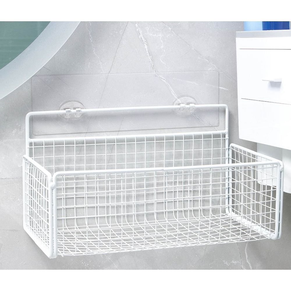 Wire Wall Grid Basket Hanging Display Shelf Metal Grid Panel Accessories, White