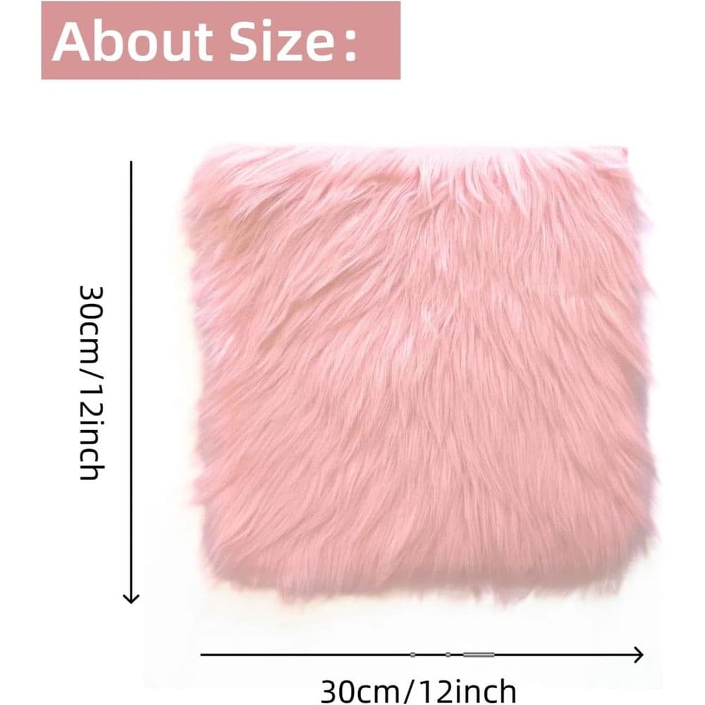 2 Pcs School Locker Rugs, 12" x 12" Mini Locker Decorations for Girls, Soft Fluffy Area Carpet with Non Skid Backing for Locker Decor Aesthetic Nail Photography Back to School Gift(Pink)