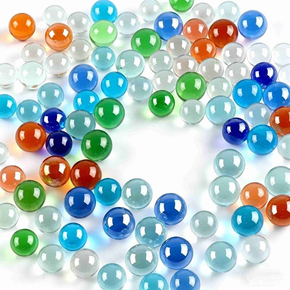 70Pcs Glass Marbles, Solid Round Marbles for Board Games, DIY Decorations and Home Furnishings, Party Decorations (14mm & 16mm, Multicolor)