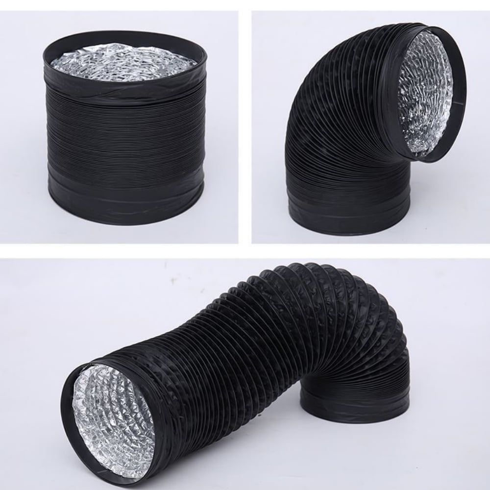 Dryer Vent Hose, 4 Inch x 5 Feet Non-Insulated Aluminum Foil Ducting for Clothes Dryer, Grow Tent, Exhaust Fan, Silver