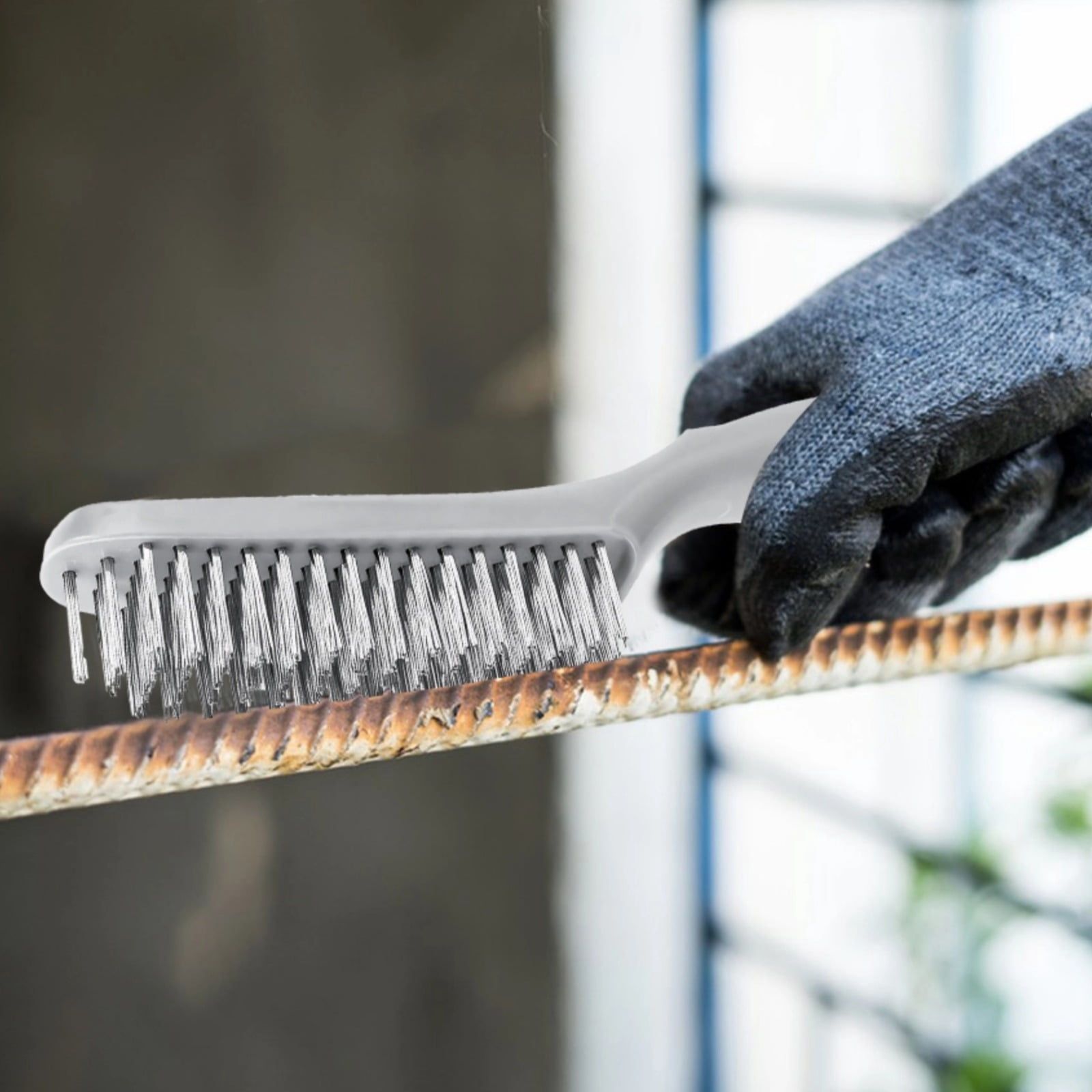 3PCS Stainless Steel Wire Brush Set, Block Wire Brush, Rust Cleaning Brush with Scraper, Welding Slag Removal Tool, Steel Wire Cleaning Brush Set