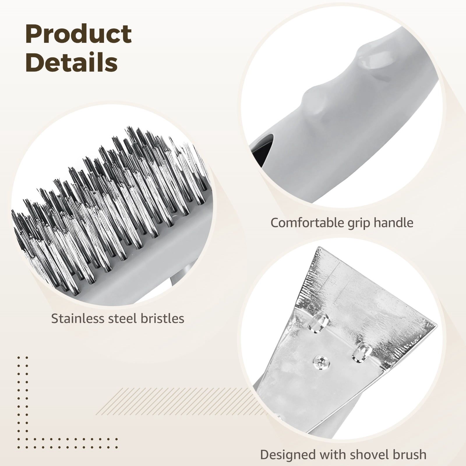 3PCS Stainless Steel Wire Brush Set, Block Wire Brush, Rust Cleaning Brush with Scraper, Welding Slag Removal Tool, Steel Wire Cleaning Brush Set