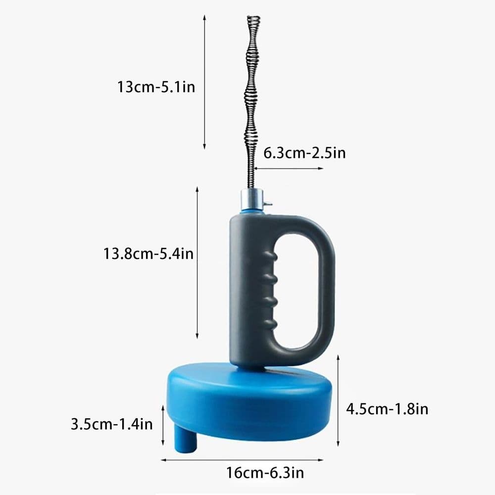 Heavy Duty 5M Pipe Snake Drain Cleaner | Flexible Steel Cable Sink Hair Remover for Bathtub, Shower & Kitchen | 4-Size Spring Steel Nozzles | Ergonomic Pistol Grip | Toilets & Sewers