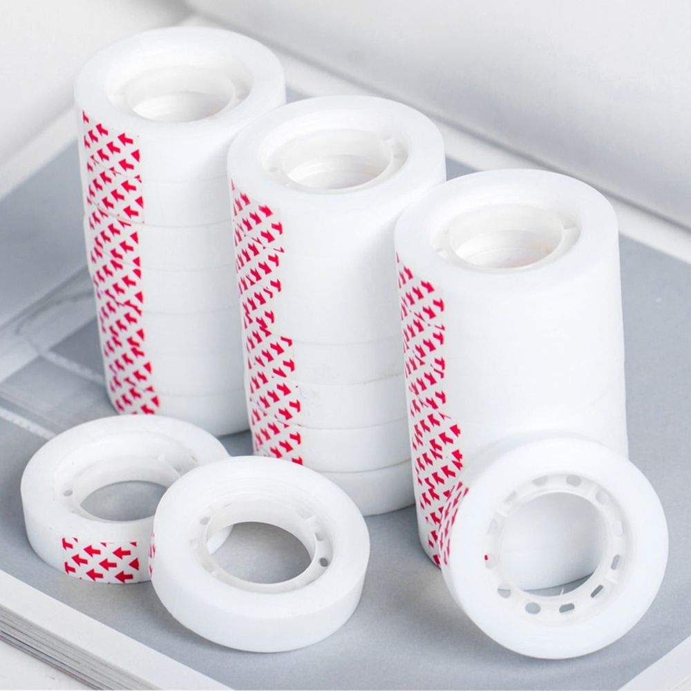 10-Pack Clear Transparent Tape Refill Rolls | 0.9" x 0.7" Size | Strong Adhesive for Office, School & Gift Wrapping | Fits Standard 1" Core Dispensers | Multipurpose Matte Tape for Documents & Crafts