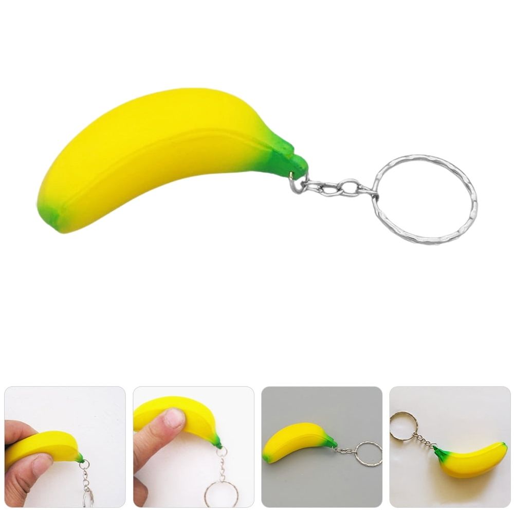 12- Adorable Banana Charm Keychains for Keys, Bags, Backs - Fun and Stylish Accessories