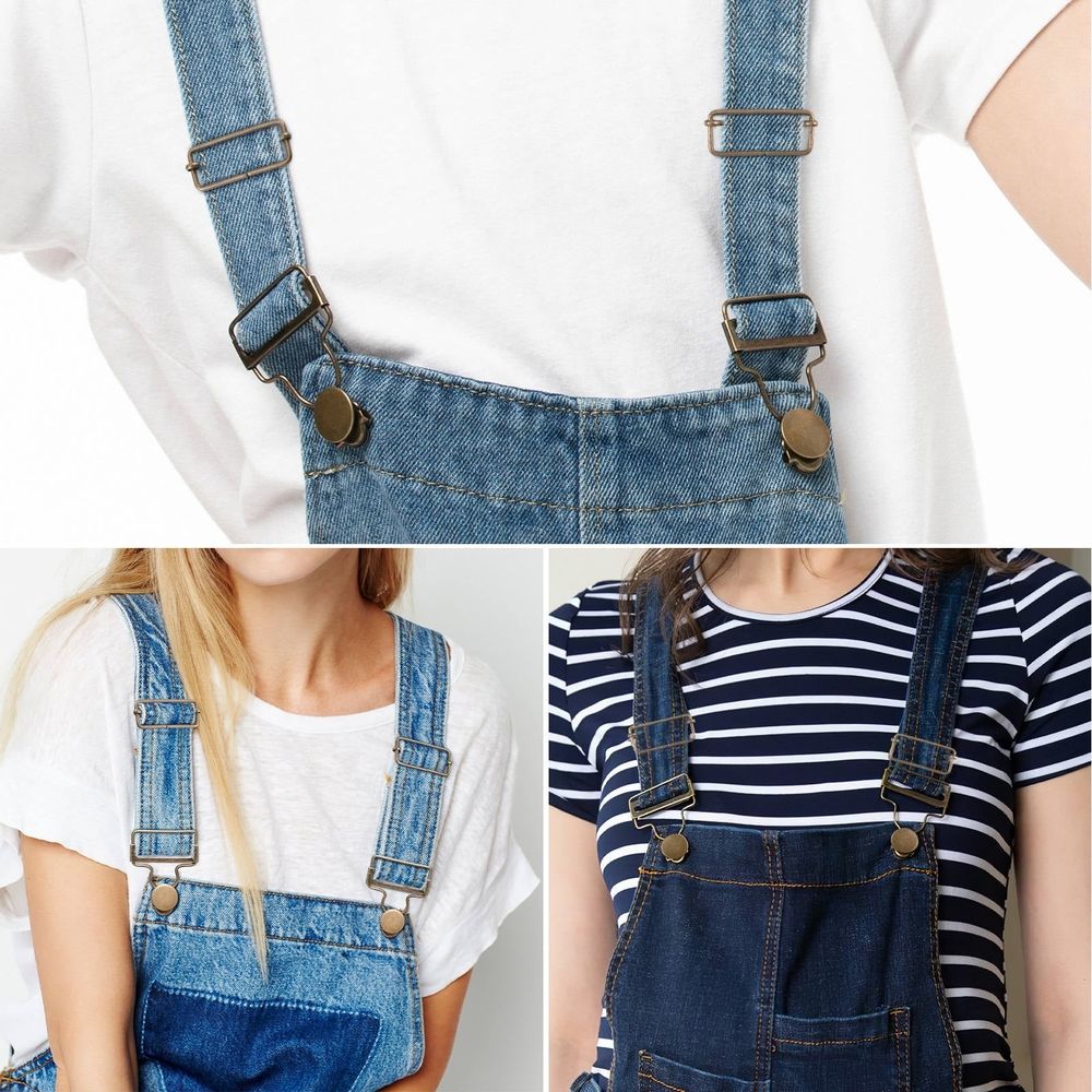 10 Metal Adjustable Slide Buckle Overall Braces Buckles for Men Women Trousers Jeans Overalls