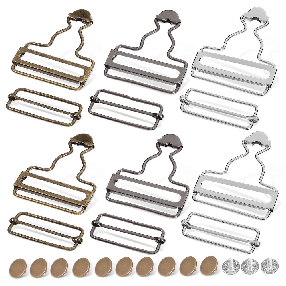 10 Metal Adjustable Slide Buckle Overall Braces Buckles for Men Women Trousers Jeans Overalls