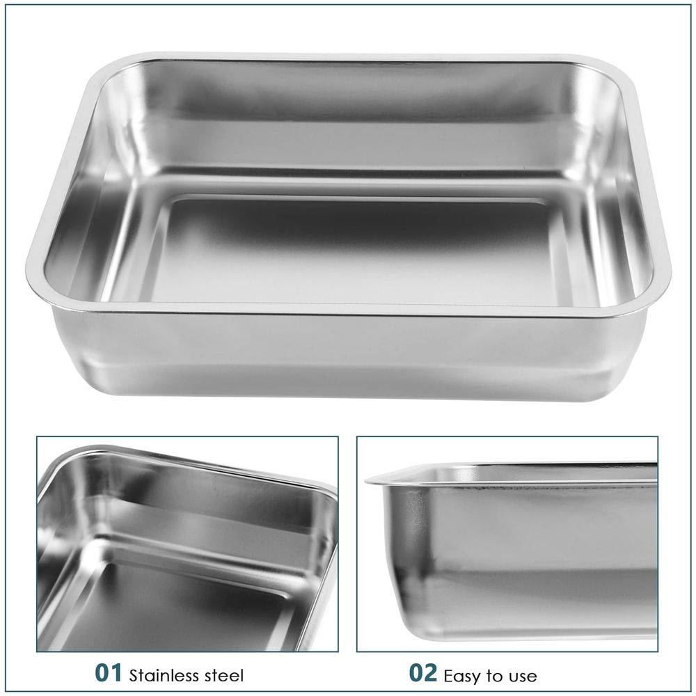 Elegant Stainless Steel Roasting Pan, Plated Silver, Perfect for Grilling At Home