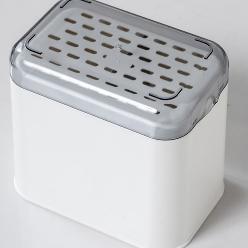 White Kitchen Chopsticks Holder with Ventilated Drainage Tray, 1 Piece Organizer for Easy Drying and Storage