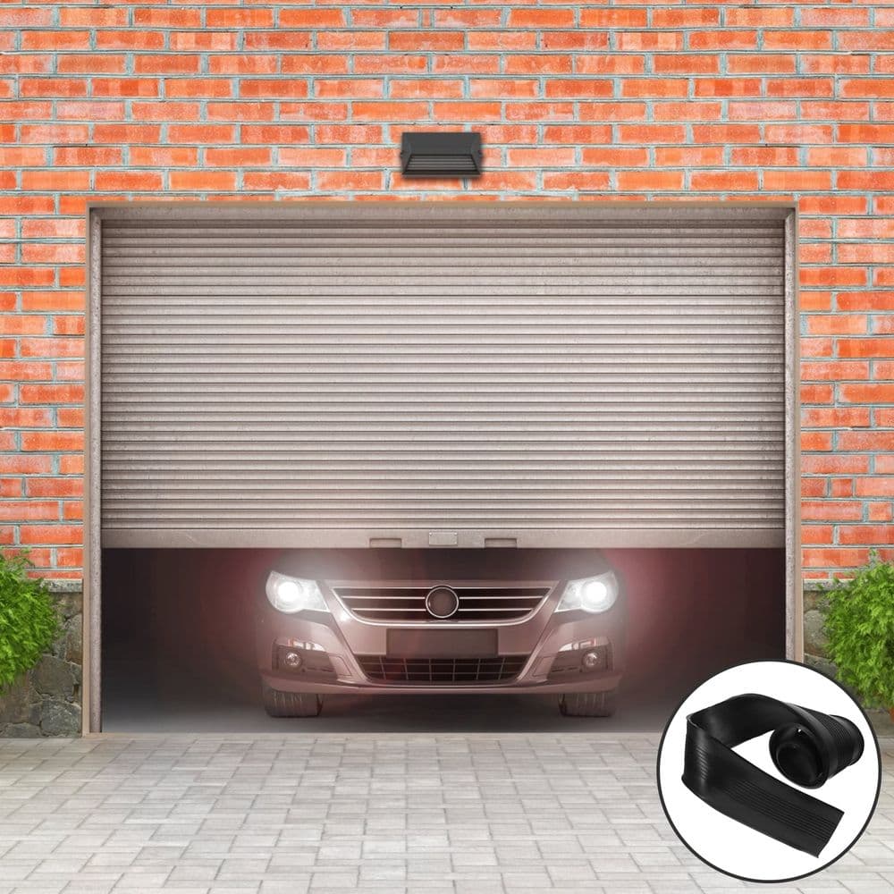 Garage Door Seal Rubber Weatherproof Strip Easy to Install Black 100cm