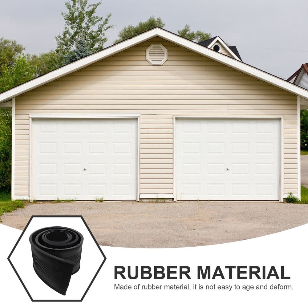 Garage Door Seal Rubber Weatherproof Strip Easy to Install Black 100cm