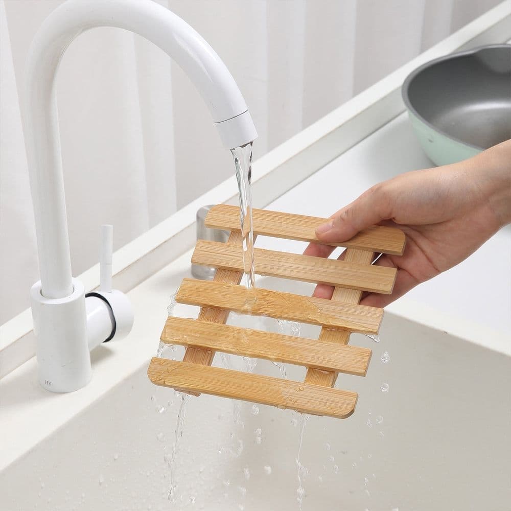 Wood Trivet Natural Wood Heat Insulation Mat Set 5 Piece