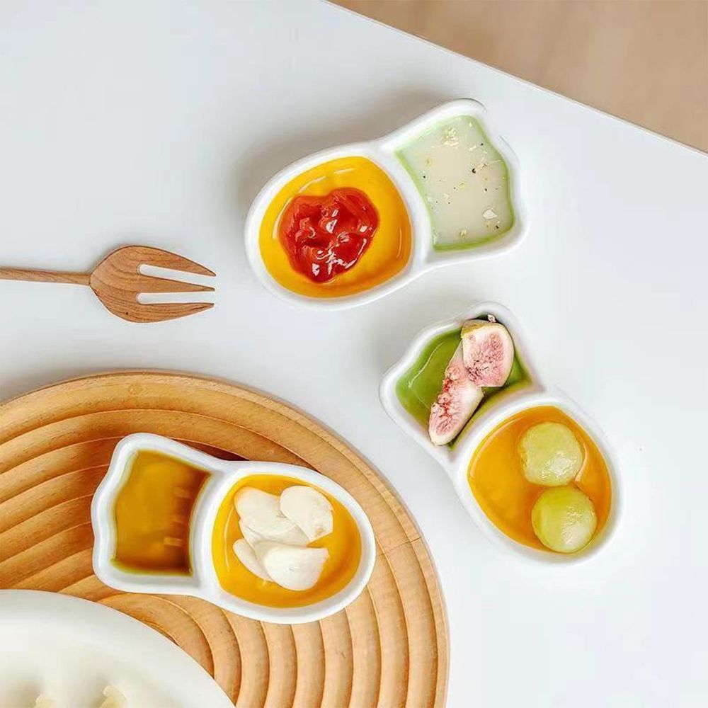 Ceramic Dipping Bowls, Porcelain Soy Sauce Dish, Carrot Shaped Serving Dish Fruit Tray Food Storage, for Tomato Sauce Condiments Home Party Use