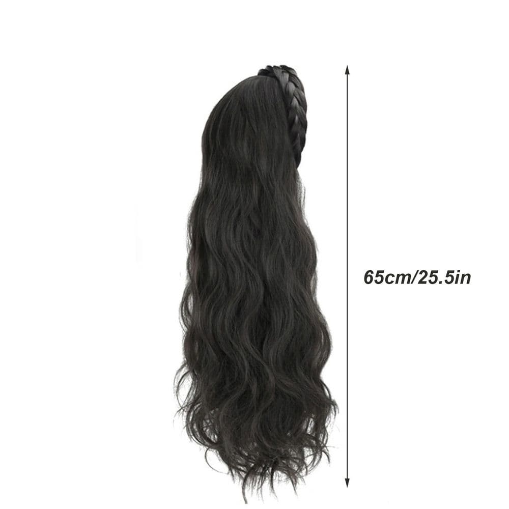 26inch Long Curls Hairpiece Headband Wig Synthetic Cover Wig Natural Curls Half Wig Braid Hair Accessories