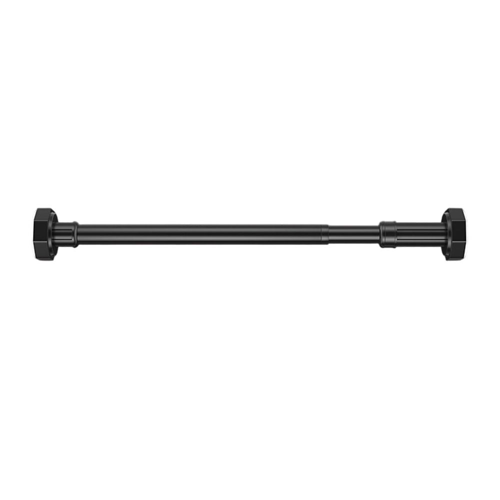 Adjustable Shower Curtain Rod | No-Drill Stainless Steel Tension Pole | 50-80cm Telescoping Design | Space-Saving Bathroom Organizer | Heavy-Duty Metal Rail for Curtains & Drying | Black Finish