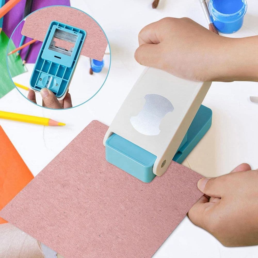 Round Paper Punch Handheld Craft Puncher Easy to Use for File Tabs Plastic