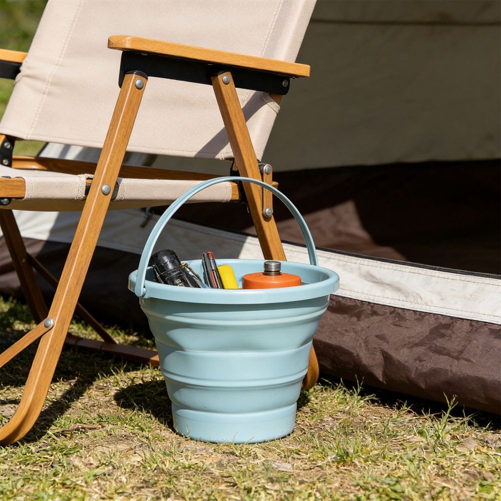 Portable Foldable Water Bucket Collapsible Pail Compact Storage Bucket for Car Fishing Camping Beach Travel Home Water Container Washing Cleaning Outdoor Utility Bucket Space Saving Gear