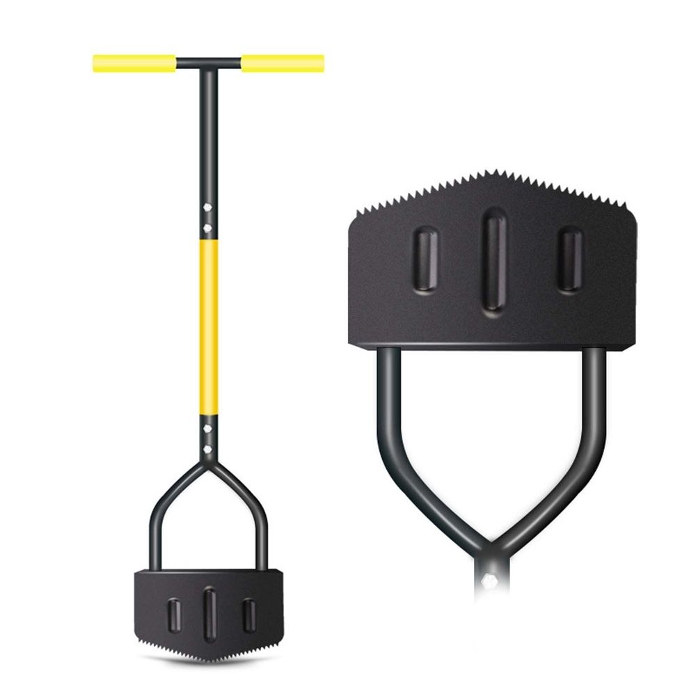 Manual Edger Lawn Tool, Border Edger with V-Shaped Saw Tooth Blade & Rubber T-Grip, 41.73" Garden Tools for Sidewalk Grass Yard