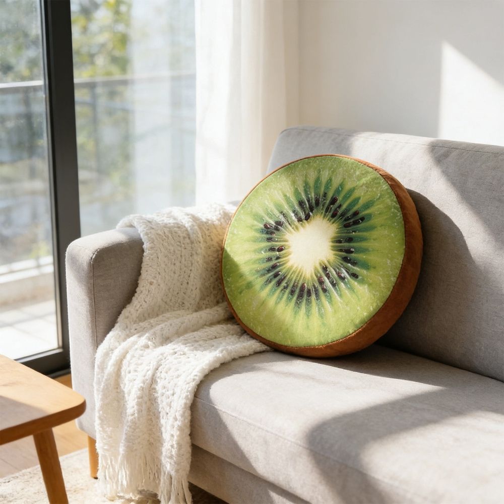 Cute Fruit Seat Cushion, 15.75x15.75x2.76in Flock Sofa Pad, Soft Decorative Floor Cushion, Comfort Home Decor for Bedroom Living Room, Hot Pink
