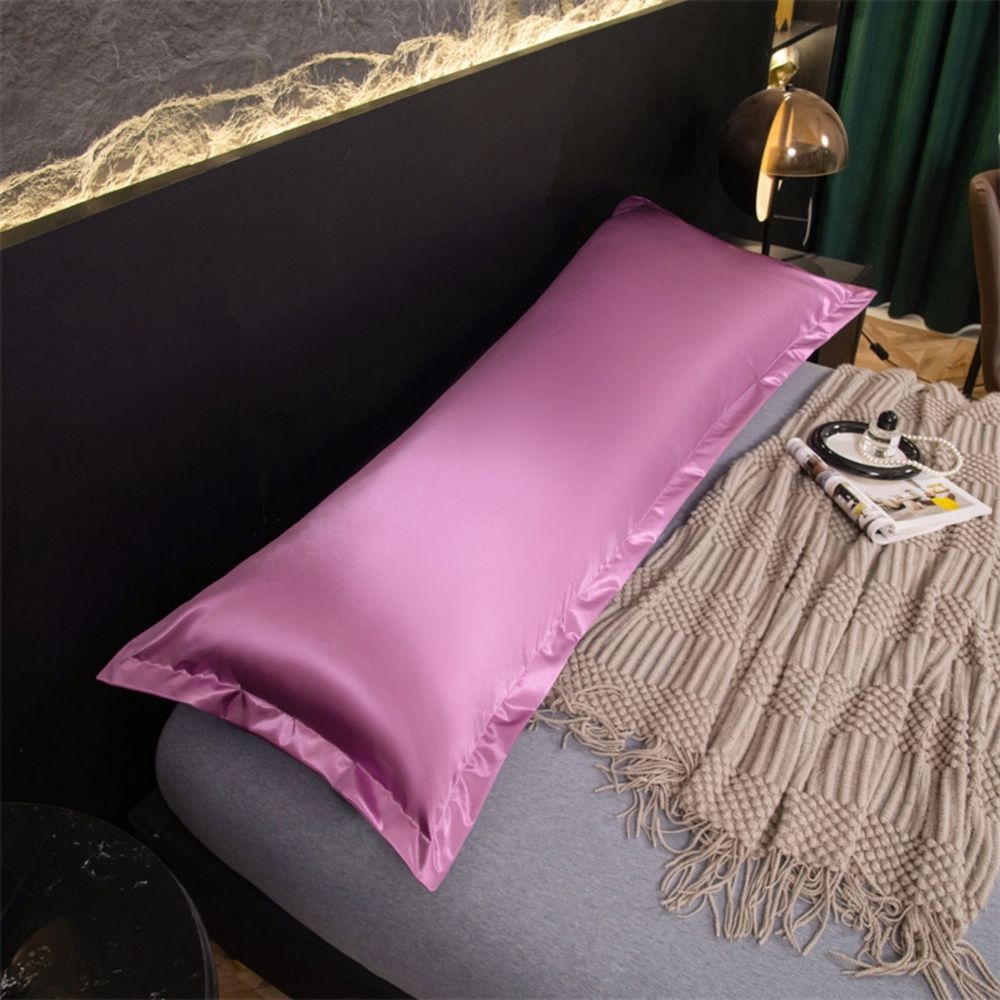 Solid Color Long Body Pillowcase Soft Washable Pillow Cover Breathable 39.4x18.9 In for Bedroom Couples Family Home Rest Sleep Body Pillow Bedding Cover Sleek Minimal Look Home Gift Entryway Decor