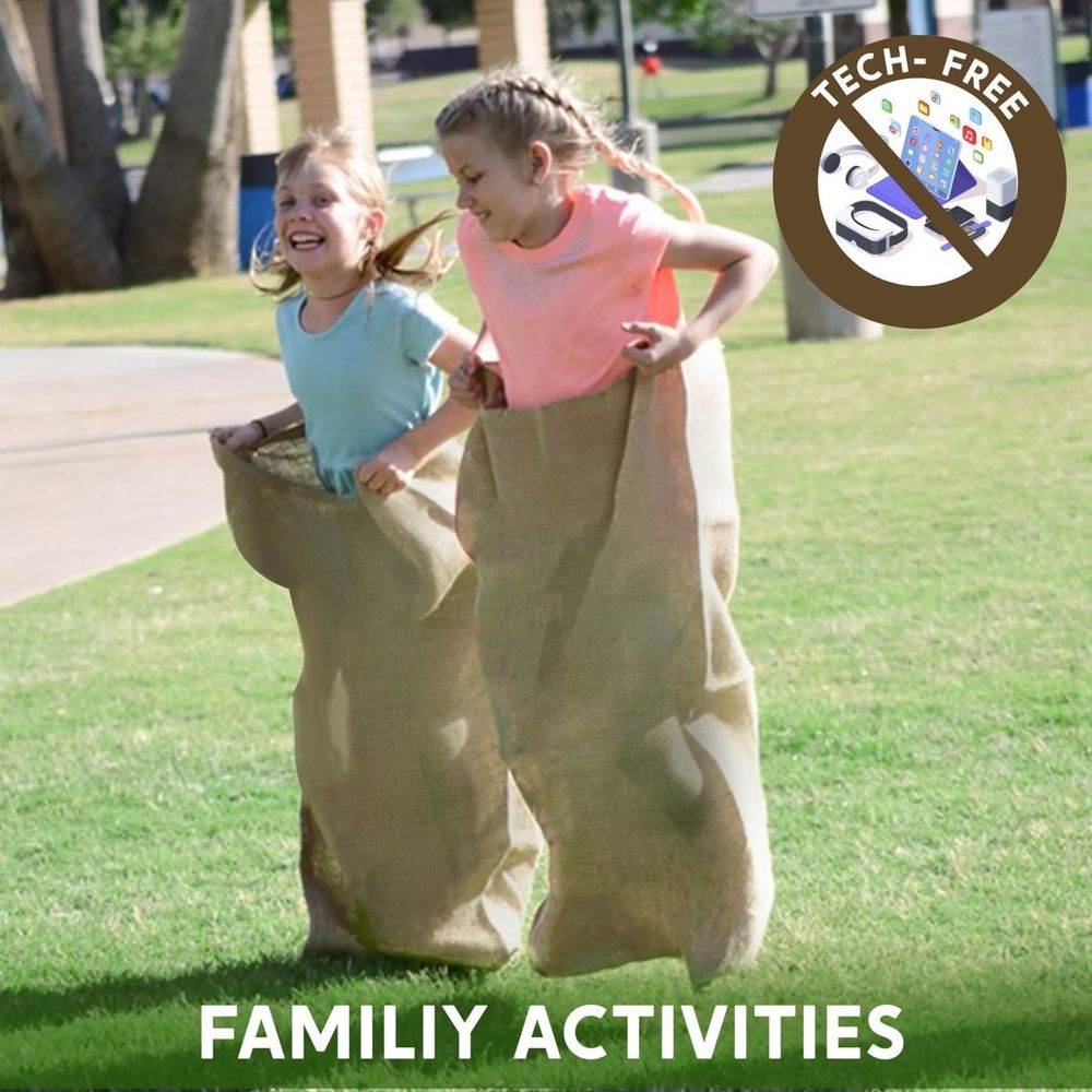 Large Potato Sack Racing Bag 23.62x39.37in, Linen Jumping Bag, Sturdy Play Sack, Versatile Prop for Family School Outdoor Racing Games, L