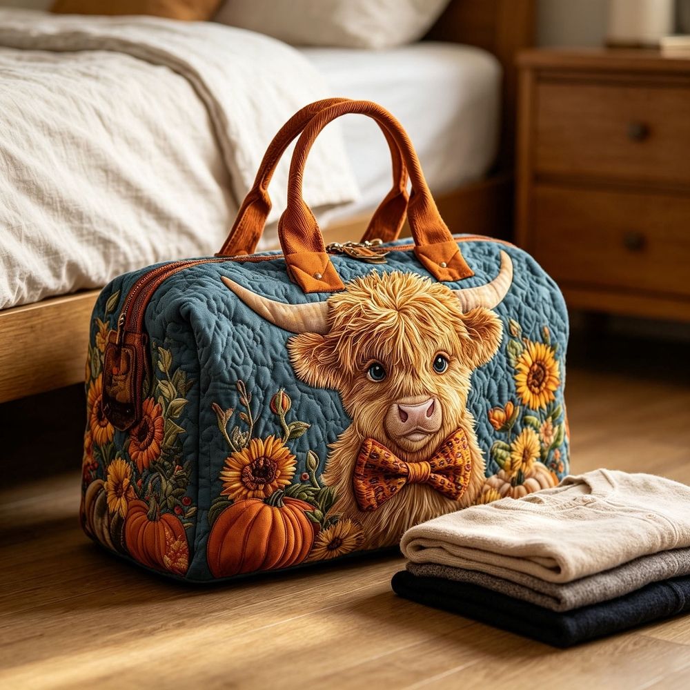 Cow Plaid Print Travel Duffel Bag Large Capacity Weekender Tote Shoulder Bag for Women Gym Weekend