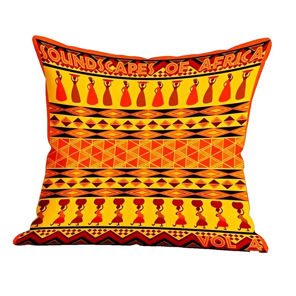 Bohemian Throw Pillow Cover African Tribal Print Decorative Cushion Cover Soft Boho Home Decor for Sofa Couch Bed Orange Red Yellow