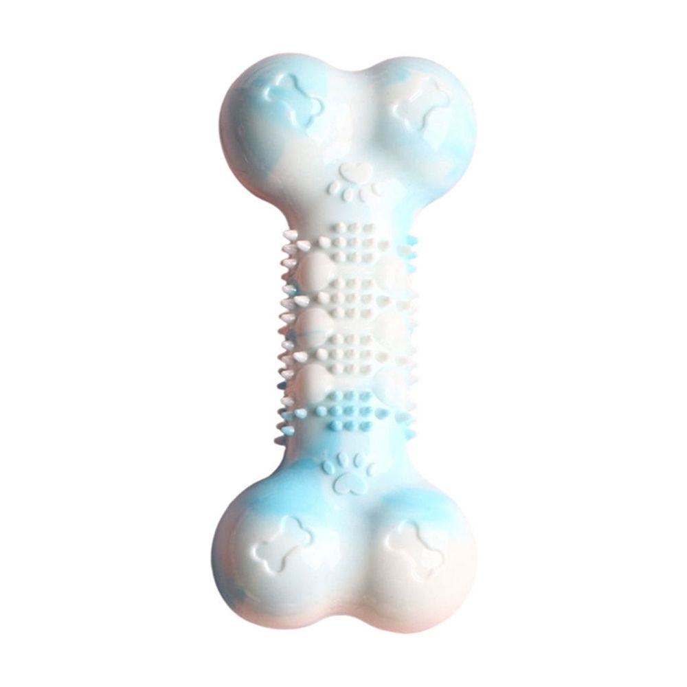 Bone Shaped Dog Chew Toy 7.87in, Textured Plastic Teeth Cleaning Pet Toy, Durable Teething Play Toy for Small Medium Dog Boredom Relief, Red