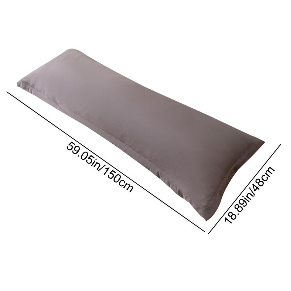 Cotton Linen Body Pillow Cover Soft Breathable Long Pillowcase with Zipper Closure Washable Wrinkle Resistant for Pregnancy Support Bedroom