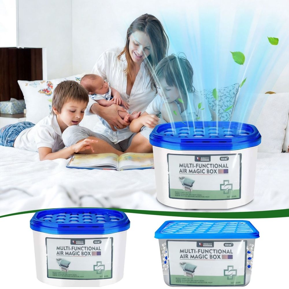 Power Free Multi Functional Air Purification Box, Plant Based Odor Dust Remover, Compact Freshener for Closet Car Bathroom