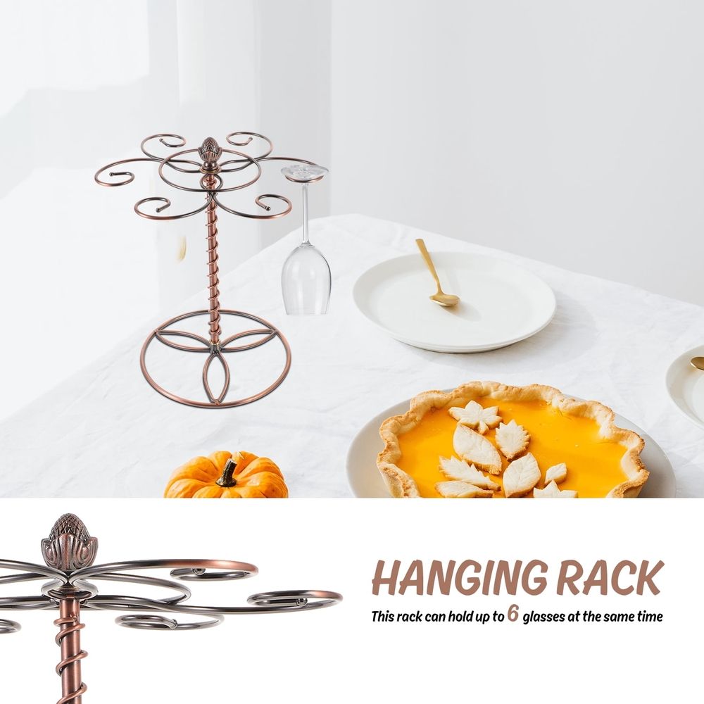 Tabletop Wine Glass Rack Holder Iron Hanging Display Stand for Wine Cups and Glasses