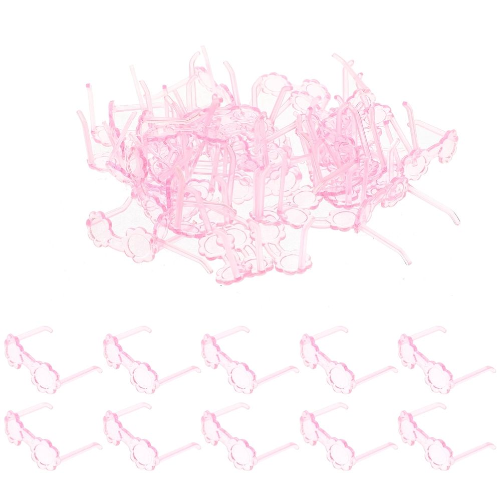100pcs Mini Doll Glasses Accessories Plastic Glasses Props for Dollhouse Models and Doll Supplies
