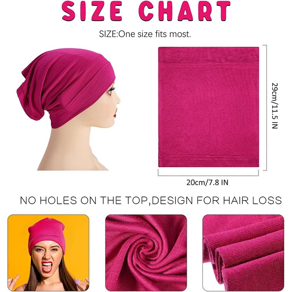 Under Scarf Hijab Cap for Turban Head Wraps Scarf Solid Color Hijab Tube Unisex Stretch Dreadlocks Tube
